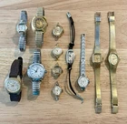 LOT OF 12 VINTAGE LADIES WATCHES - ALL WORKING EXCEPT 2 & ONE IS A SEIKO QUARTZ