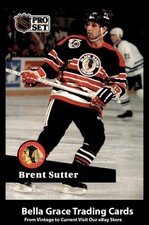 1991-92 Pro Set Brent Sutter #374 Chicago Blackhawks NHL Hockey  