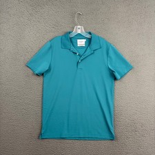 Goodfellow Co Polo Shirt Mens Medium Blue Tech Activewear Casual Golf Preppy