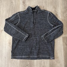 Eddie Bauer Men s 1/4 Zip Mock Neck Pullover Heather Gray Size Large