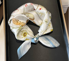 100 Mulberry Silk Shawl 53X53cm Neckerchief floral Print Scarf Bandana wrap new