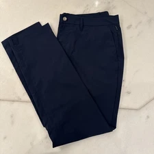 UNTUCKit Pants Straight Fit 38x32 Navy Traveler Tech Stretch 100% Polyester 