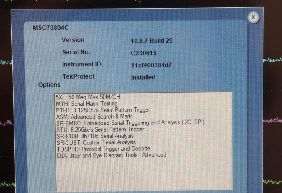 Tektronix MSO70804C Mixed-Signal Scope 8GHz, 4+16 Ch w/Accessories and Options - Image 3 of 4