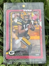 2025 Topps Chrome Jordan Love Red Leather /5 SSP Green Bay Packers