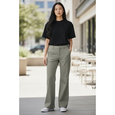 Worthington Curvy Fit Women's Gray Wide Leg Dress Pants Size 12