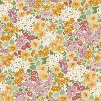 Gelb Lila Botanische Tapete Schlafzimmer Floral Struktur Grandeco Ditsy A80501