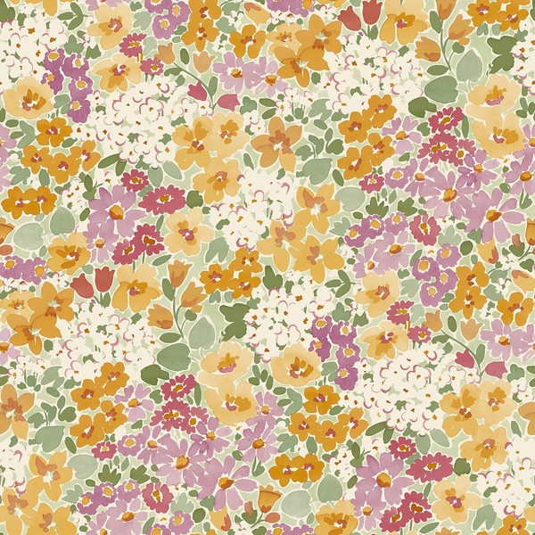 Gelb Lila Botanische Tapete Schlafzimmer Floral Struktur Grandeco Ditsy A80501-image