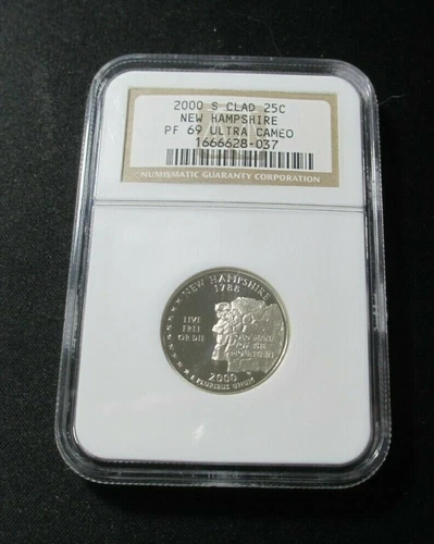 2000-S CLAD 25C NGC PF69 ULTRA CAMEO NEW HAMPSHIRE STATE NGC #1666628-037