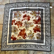 Berkshire Scarf Wrap Multicolor Print 33 Sq Italy Floral Geometric