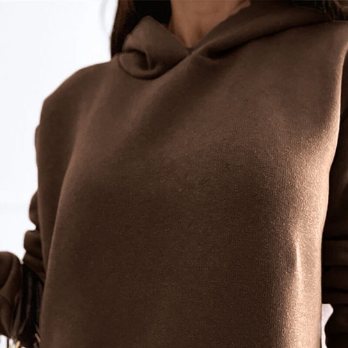 ⭐⭐⭐Damen Langarm Hoodie Pullover Kleid Pulli Sweatshirt Hoodie Kapuzenkleid - Bild 8 von 15