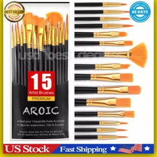Best Model Miniature Paint Brushes Small Detail Art Paint Brush with Set 15 Pcs