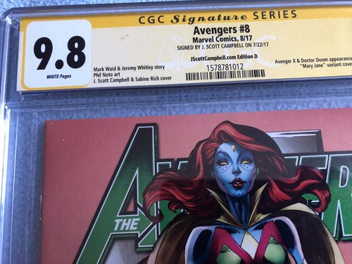 Avengers #8 (Aug 2017, Marvel) CGC SS 9.8 Cover D Mary Jane Variant Signed JSC - Picture 4 of 6