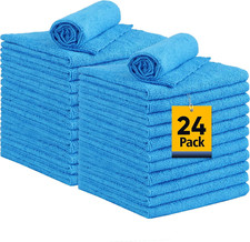 Shop Towels, 24 Pack Commercial Grade Shops Rags Microfiber Towel for Cars Clean