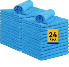 Shop Towels, 24 Pack Commercial Grade Shops Rags Microfiber Towel for Cars Clean