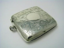 STERLING SILVER MATCH SAFE VESTA CASE MATCH BOX Williams Birmingham 1911 No Mono
