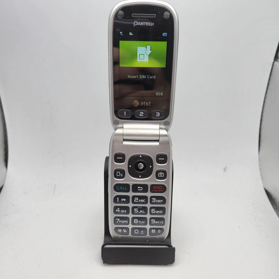 Pantech P2030 Breeze III 3 Cellular Flip Phone (AT&T) - Gray - ASIS #1188 - Image 2 of 4