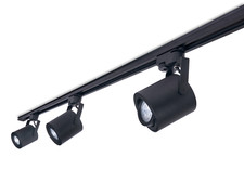 ABI 3 Black Surface Mounted Track Lights 1m with 3 Spot light GU10
