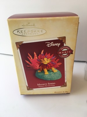 HALLMARK Keepsake MIGHTY SIMBA 2005 Disney LION KING Cub Christmas Ornament MINT