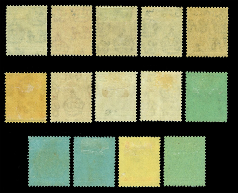 British SOLOMON ISLANDS 1922-31  KGV set  ½p - 10sh   Scott # 43-56  mint MH  - Image 2 of 2