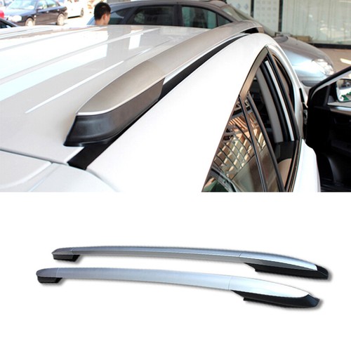 Silvery Top Roof Rack Rail Side Bars Luggage Carrier For Toyota Rav4 2013 - 2018 - Picture 1 of 8