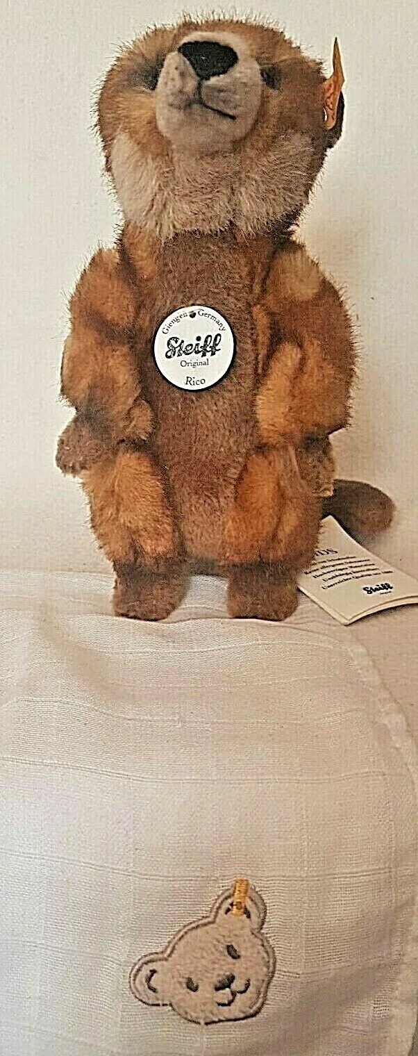 Steiff 064425 - Erdmännchen Rico 20cm aufwartend Webpelz braun KFS  