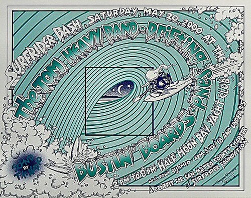 ORIGINAL Rick Griffin & Randy Tuten  SURFRIDER BASH Concert Poster - Picture 1 of 2