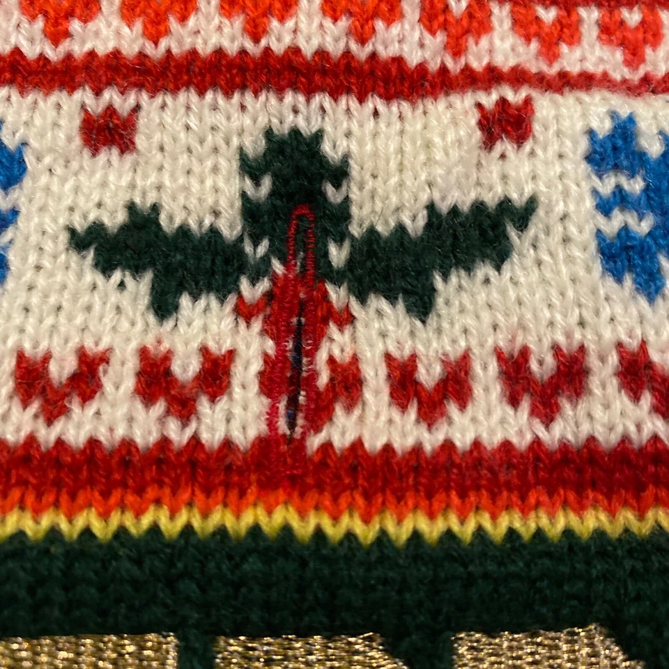 ABO American Eagle MERRY AF Dog Pet Christmas Holiday Sweater S Small Snowflakes - Image 4 of 4