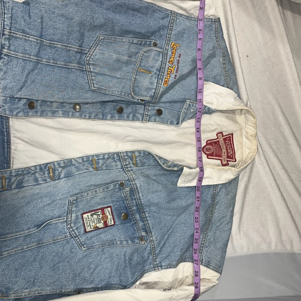 Chaqueta vaquera vintage 1996 Looney Toons Varsity Denim ropa clásica XL Foto 2 de 4