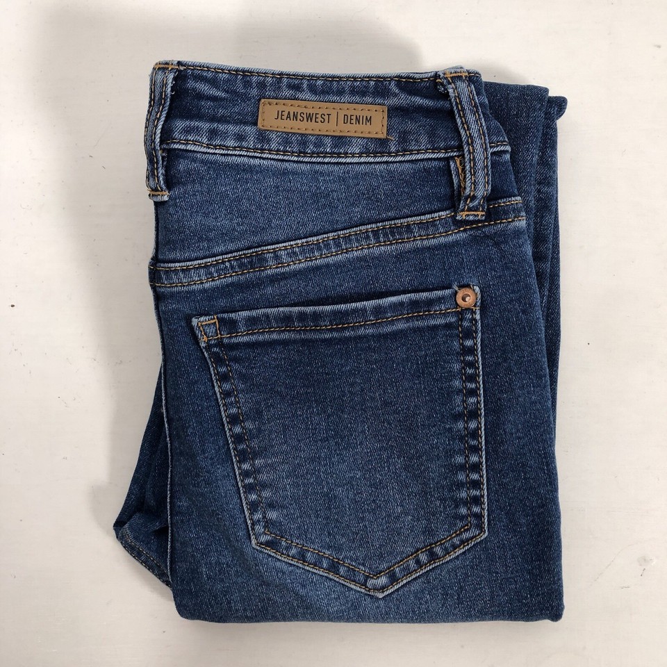 Jeanswest Womens High Waisted Skinny Crop Ankle Zips Jeans Size 6 Excellent JDAB