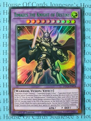 knight of destiny yugioh card Amazon.com: YuGiOh : DRL2-EN001 1st Ed Timaeus the Knight of Destiny Secret  Rare Card main image 0