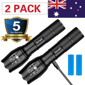 torch rechargeable 2pc shadowhawk flashlight tactical 2x usb battery led