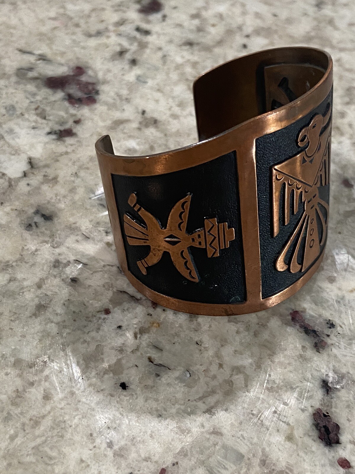 Vintage  Solid Copper Thunderbird Cuff Bracelet, … - image 3