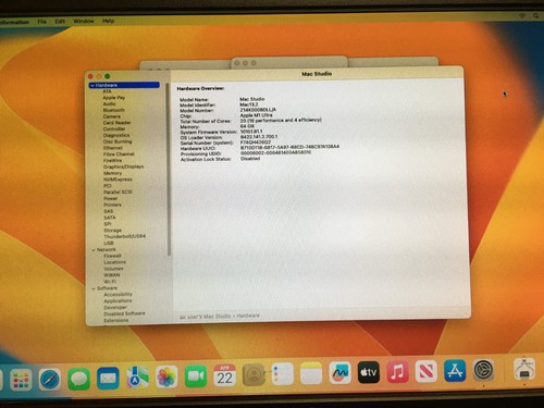 Apple Mac Studio M1 Ultra@3.20GHz,64GB RAM,2TB SSD 20CPU/64GPU - Picture 3 of 6