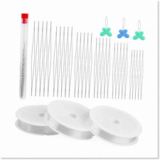 37Pcs Beading Needle Kits for Jewelry Making with Stainless Steel Needles, Threa