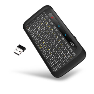 2.4GHz Wireless Keyboard Colorful LED Keyboard Touchpad with USB Dongle Receiver