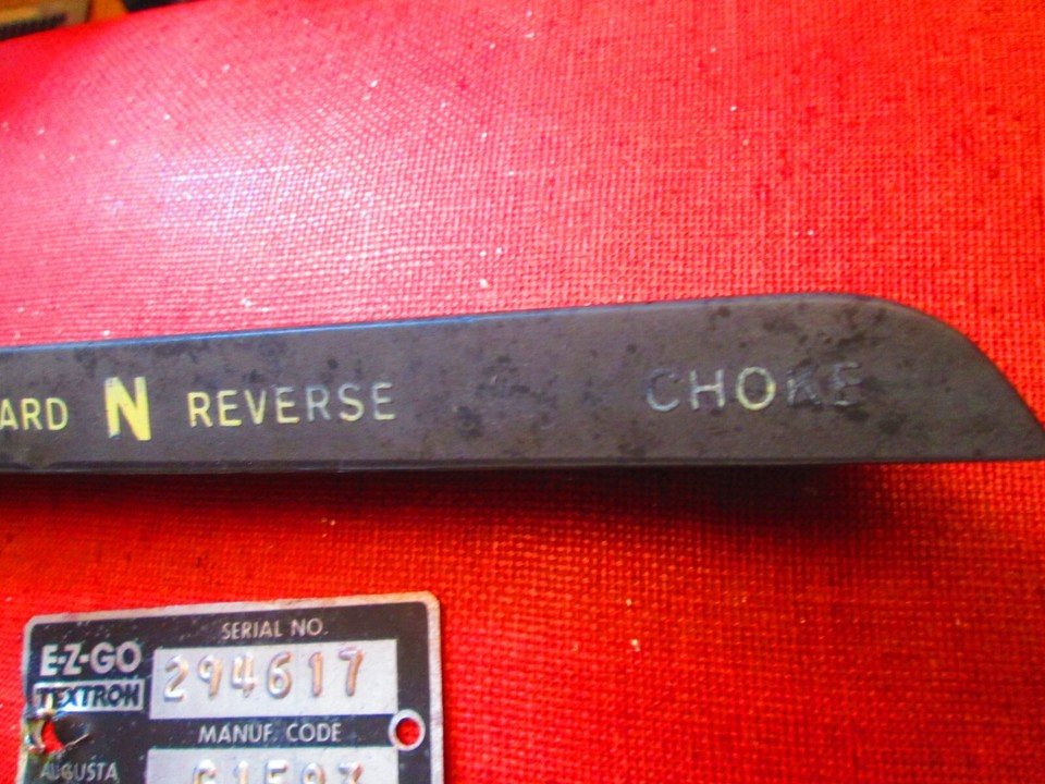 EZ GO Golf Cart Original ID Number Tag ON OFF FORWARD REVERSE CHOKE