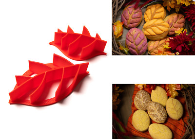 Set of two Leaf Shaped Pan Dulce Stamps - Concha Cutters - Bread Stamps
