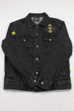 Vintage Maverick Black Denim Jacket Men's Small Logo on Back