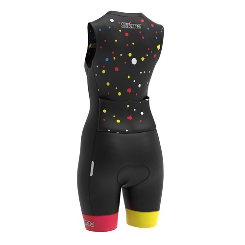 Women Sleeveless Suit Cycling Running Compression Tri Skinsuit Gel Padded - Picture 11 of 25