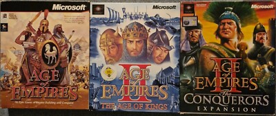 PC Age Of Empires I, II und Conqueror's Expansion Big Boxen, alle komplett