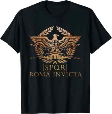 SPQR - Roma Invicta - Unconquered Rome T-Shirt 100% Cotton O-Neck Summer Short S