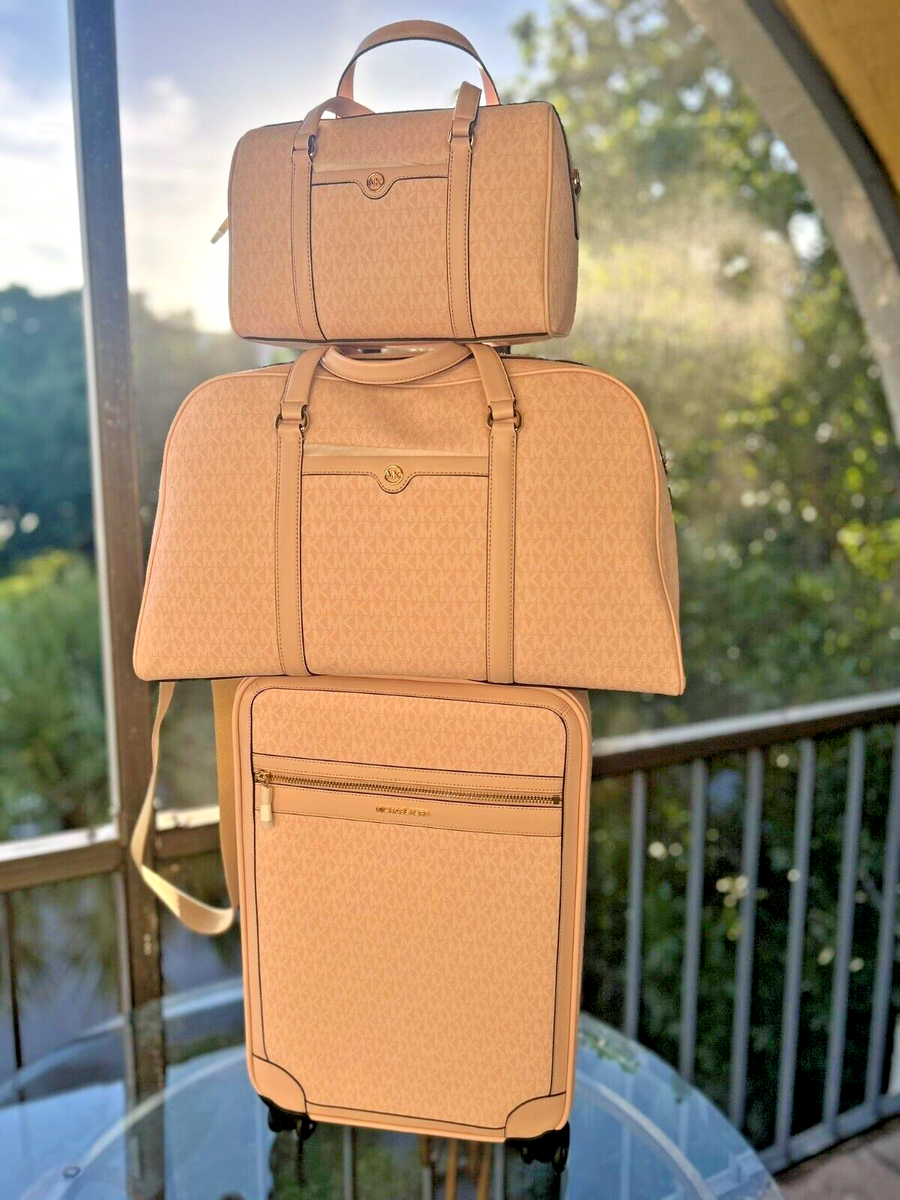 Michael Kors Travel Trolley Suitcase+ XL Luggage+Duffle Combo Bag