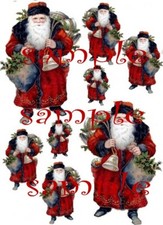 Bellissime decalcomanie vittoriane Babbo Natale Waterslide