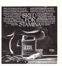 Lexol Leather Conditioner Preservative Smart Protection 5.25 x 5.5" Mag Print Ad