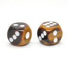 D6 Dice Pair Yellow Tiger Eye Gemstone Unique 6 sided Hand Carving Stone w Pouch
