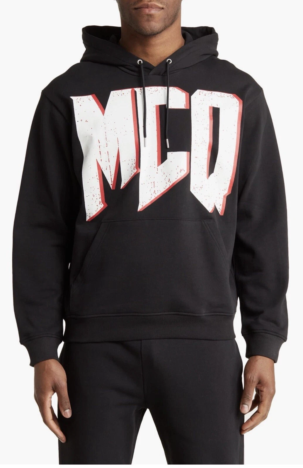 Felpa con cappuccio MCQ By Alexander McQueen uomo nera grande logo tour taglia M