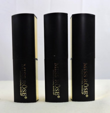 Lot of 3 Miss Rose Professional Makeup Dark Red Lipstick A17