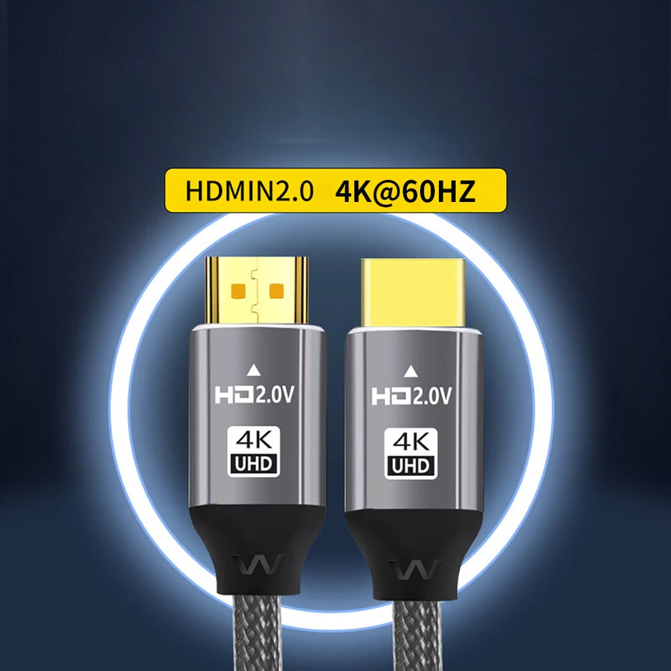 PREMIUM 4K HDMI CABLE FULL HD 2.0 HIGH SPEED GOLD PLATED LEAD 1080P 3D 2D HDTV - Image 2 of 4