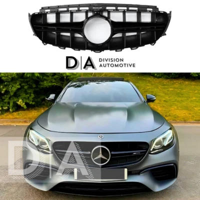 DIVISION AUTOMOTIVE GLOSS BLACK FRONT GRILLE FITS FOR MERCEDES E CLASS W213 S213 C238 A238 E63 AMG