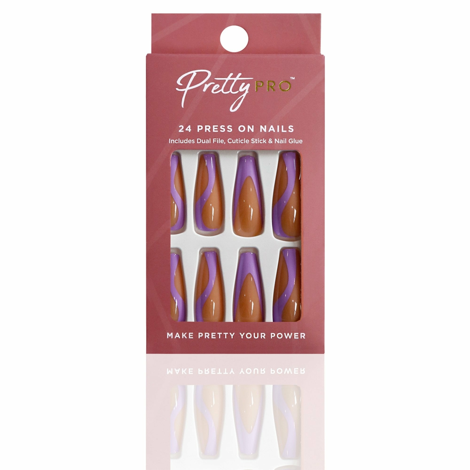 Pretty Pro Reusable Press On False Nails - Here For A Lilac Time (24pcs)